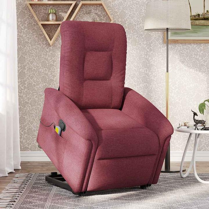 Immagine prodotto VidaXL Poltrona massaggiante con ausilio stand-up in tessuto rosso vino