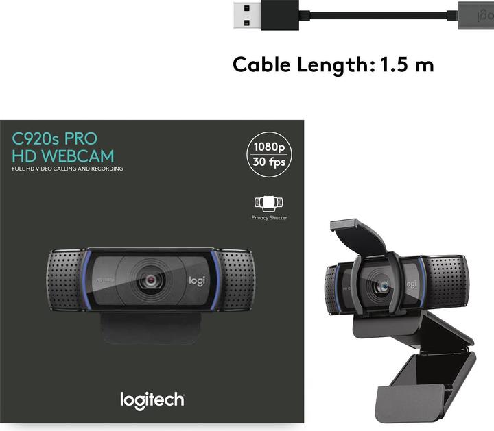 Actual product image Logitech C920S Pro (2 Mpx)