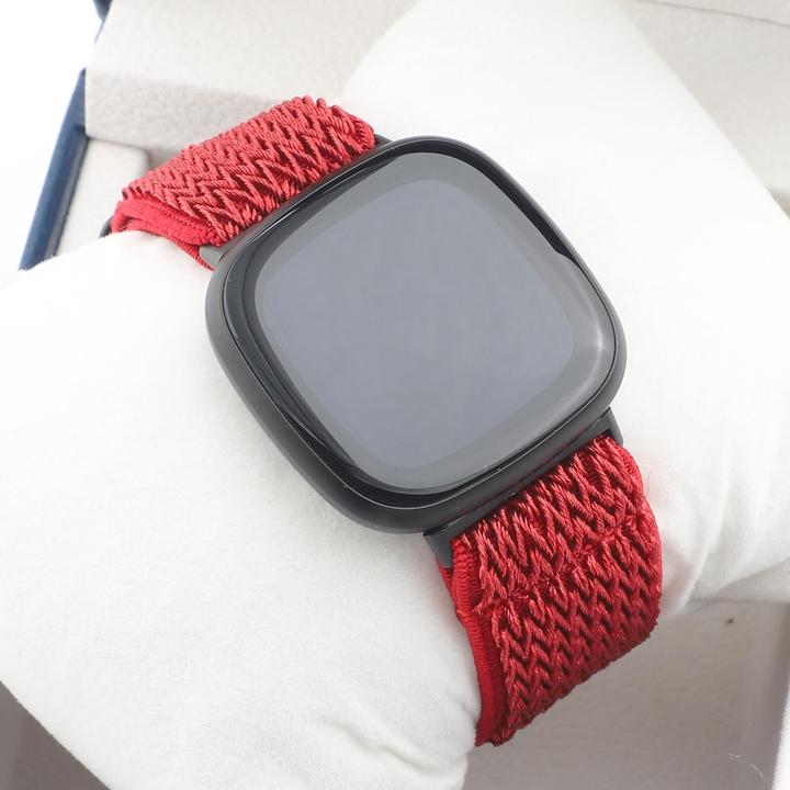 Image du produit Cover-Discount Fitbit Versa 4 / Sense 2 - Bracelet de remplacement en nylon rouge (Nylon)