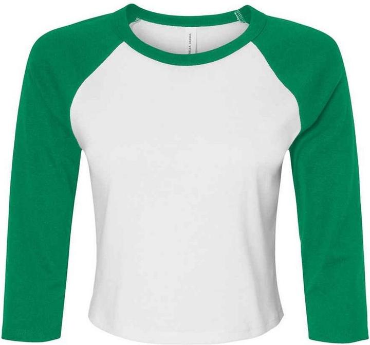 Actual product image Bella Canvas Womens/Ladies Micro-Rib Raglan 3/4 Sleeve T-Shirt (M)