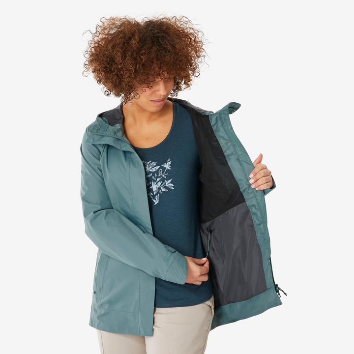 Image du produit Quechua Veste de randonnée imperméable femme, NH500 vert (L)