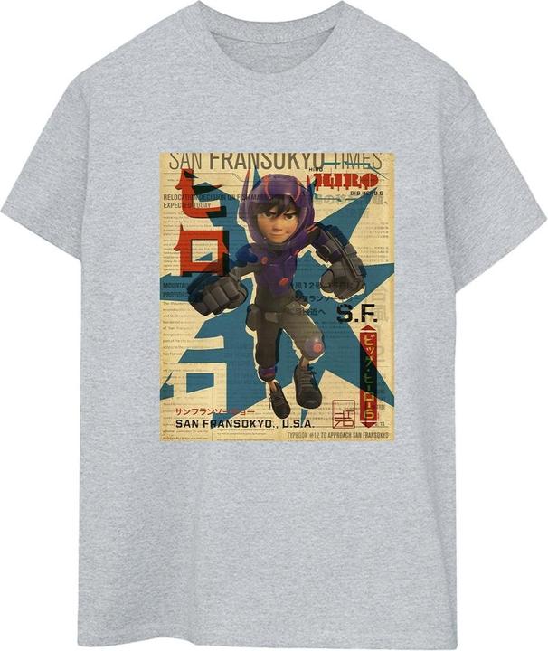 Disney Big Hero 6 Baymax Hiro Newspaper TShirt (M)