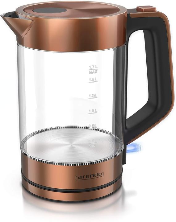 Immagine prodotto Arendo Bollitore in vetro massiccio in acciaio inox, rame (1.70 l)