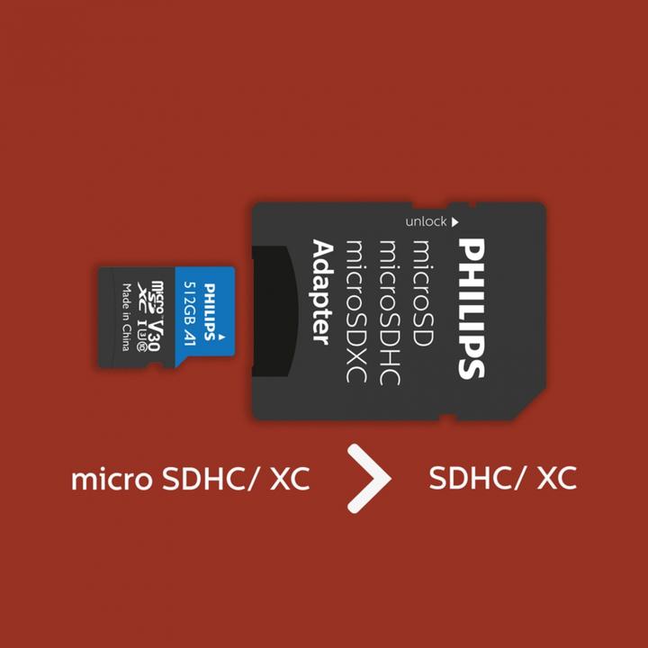 Actual product image Philips MicroSDXC Card (512 GB, microSDXC, U3, UHS-I)