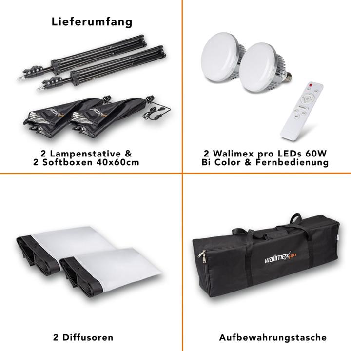 Actual product image Walimex pro 60W Softbox Bi Color Kit 2 (Soft boxes)