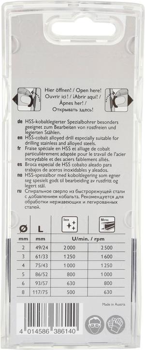 Immagine prodotto Fein J Set di punte HSS Cobalt 5% / 2-8 mm - 6 pezzi ( 63111017010 ) (2 mm, 4 mm, 5 mm, 6 mm, 3 mm, 8 mm)