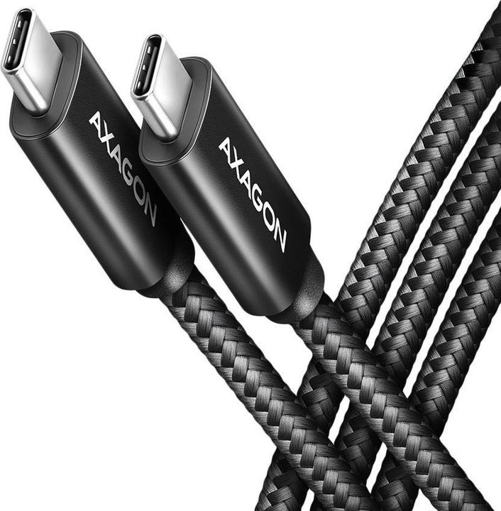 Image du produit Axagon BUCM2-CM25AB Câble de charge USB-C vers USB-C 2.0, 2,5 m, PD 240 W 5 A, ALU - Noir (2.50 m, USB 2.0, 240 W)