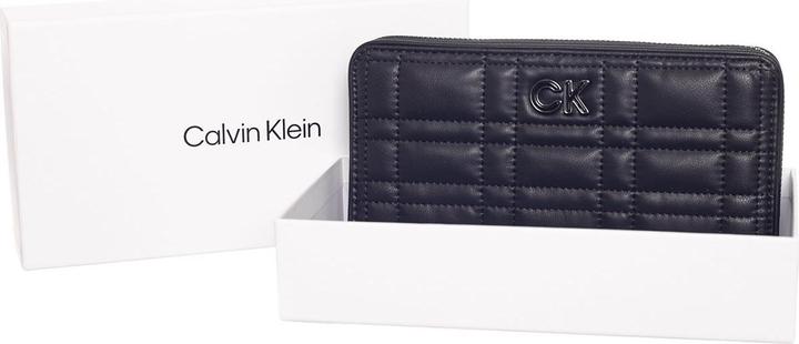 Calvin Klein Re-Lock Quilt Zip Around Wallet L CK Black