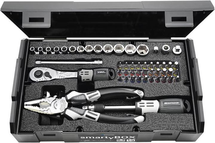 Immagine prodotto Matador Set di prese smartyBOX S1, universale, 61 pezzi, 1/4: 4-14 mm + set di punte