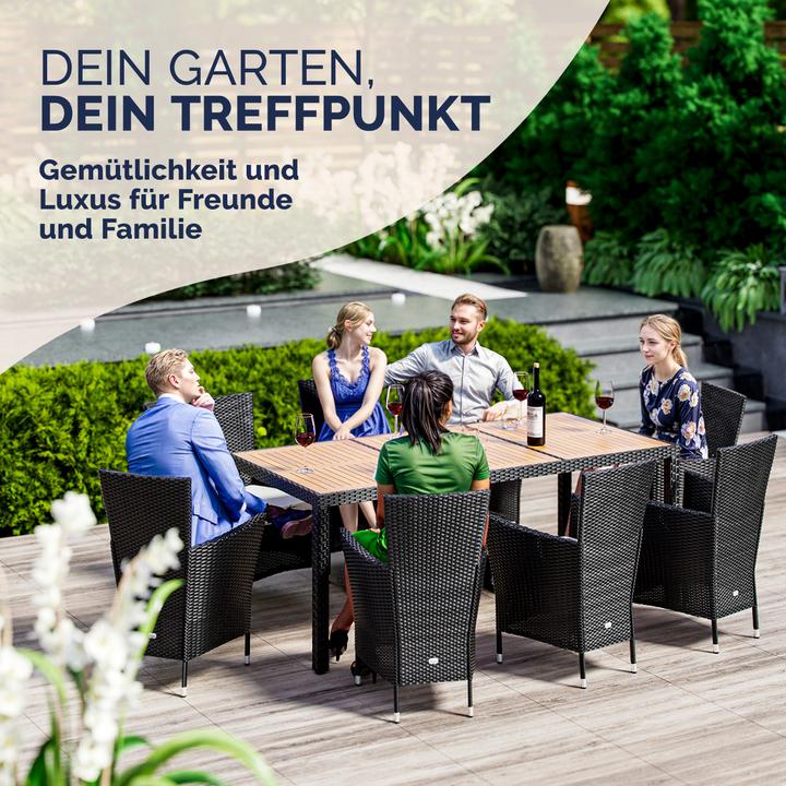 Actual product image Casaria Polyrattan garden furniture 8+1 (90 cm)