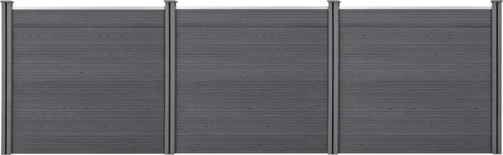 Produktbild neu.holz WPC Gartenzaun 165x466 cm mit Pfosten Sichtschutz Windschutz