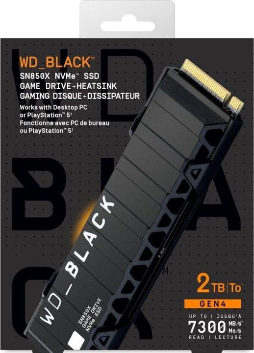 Actual product image WD Black SN850X with Heatsink (2000 GB, M.2 2280)
