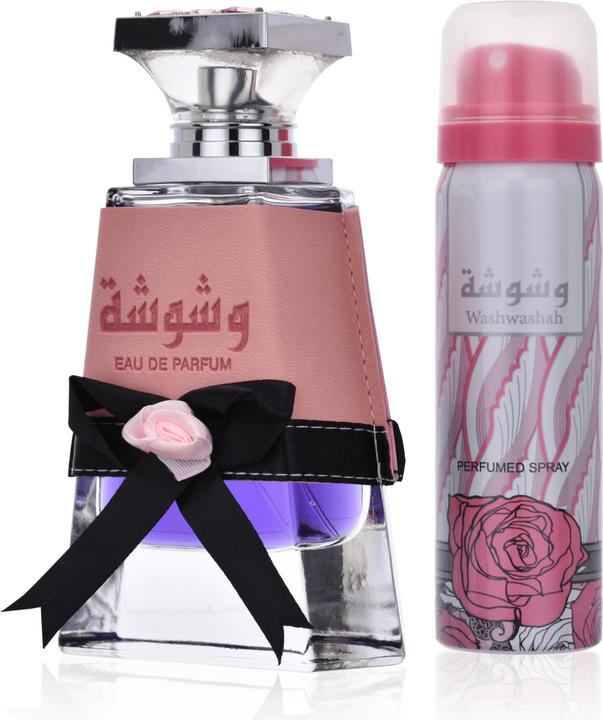 Actual product image Lattafa Perfumes Washwashah by Eau De Parfum Spray Plus 1.7 oz Deodorant 100 ml (Eau de parfum, 100 ml)