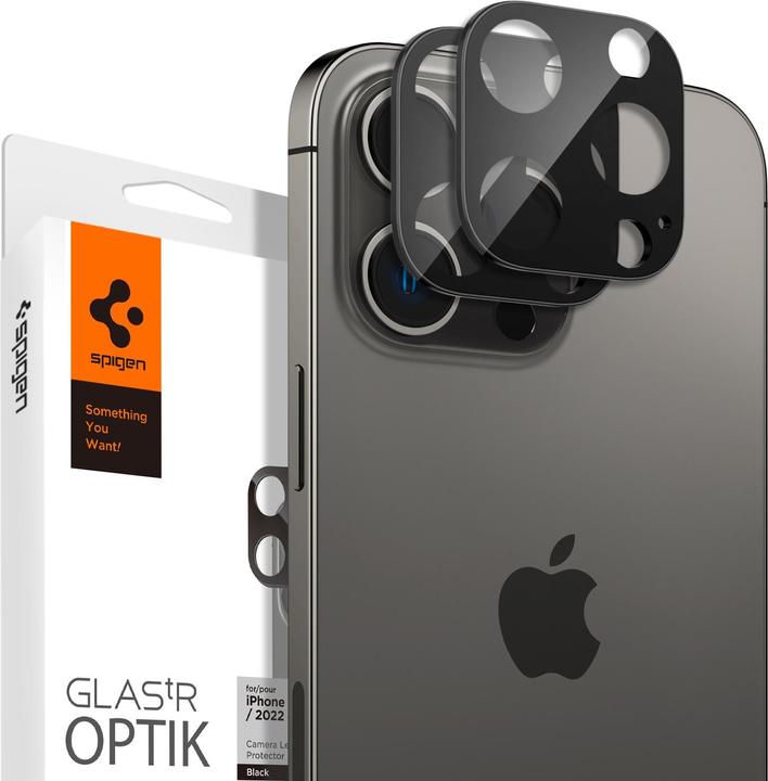 Produktbild Spigen Optik.Tr Camera iPhone 14 Pro/14 Pro Max Lens 2szt./2pcs czarny/black AGL05273 (2 Stück, Apple iPhone 11 Pro)