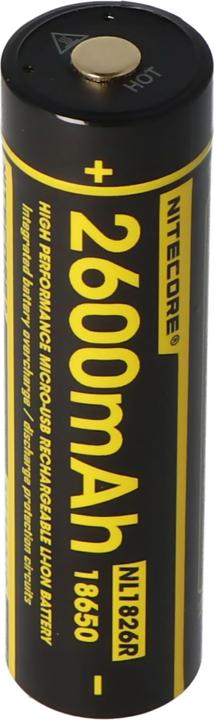 Actual product image Nitecore 18650 USB Akku 2600mAh NL1826r