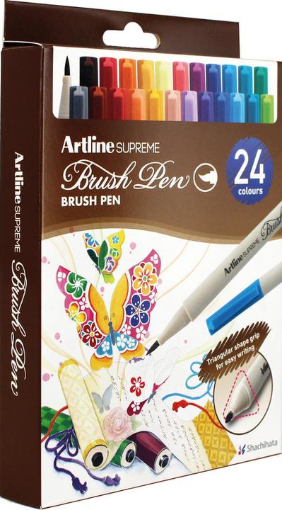 Actual product image Artline Brush Pen Supreme (Sorted, 24 x)