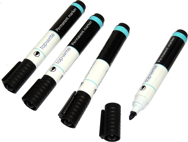 Actual product image Topwrite Permanent-Marker (Black, 3 mm, 4 x)