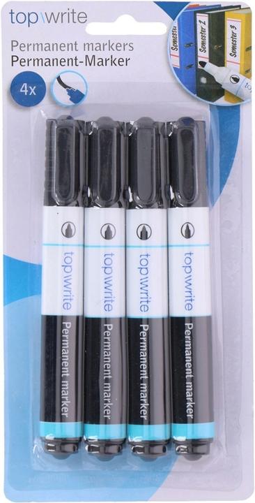 Actual product image Topwrite Permanent-Marker (Black, 3 mm, 4 x)