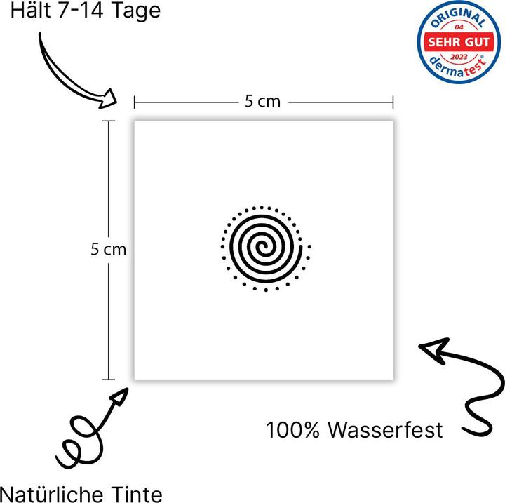 Actual product image minink Temporäres Tattoo: Spirale mit Punkten