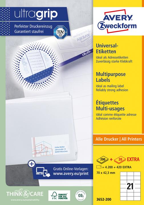 Actual product image Avery Universal labels