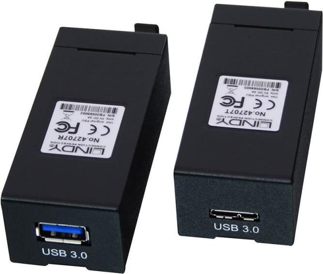 Produktbild Lindy USB 3.1 / 3.0 LWL/Fibre Optic Extender 400m (400 m, USB 3.0, USB 3.1, 5 W)