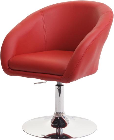 Produktbild Swisshandel24 Esszimmerstuhl, Drehstuhl Loungesessel, höhenverstellbar Kunstleder rot