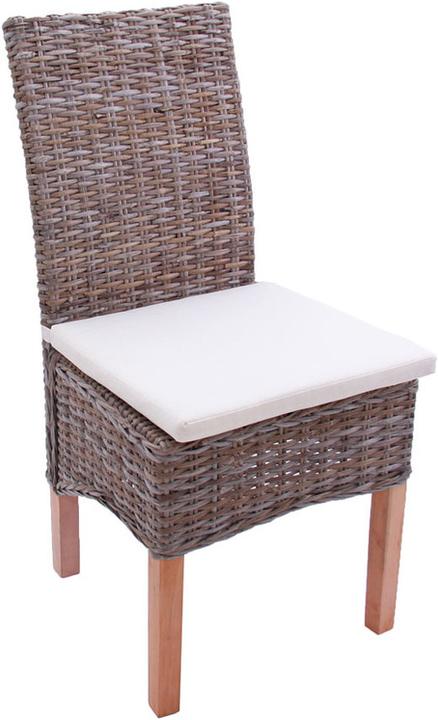 Actual product image Swisshandel24 6x Dining Chair Wicker Chair, Kubu Rattan - with Seat Cushion