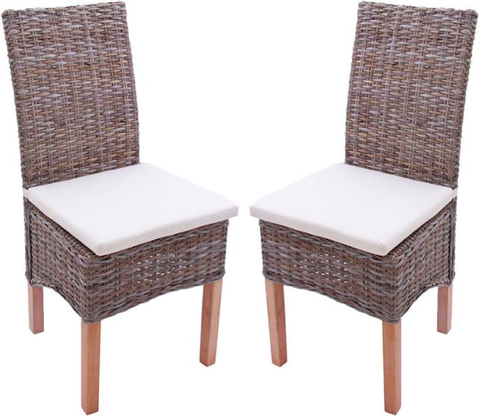 Actual product image Swisshandel24 6x Dining Chair Wicker Chair, Kubu Rattan - with Seat Cushion