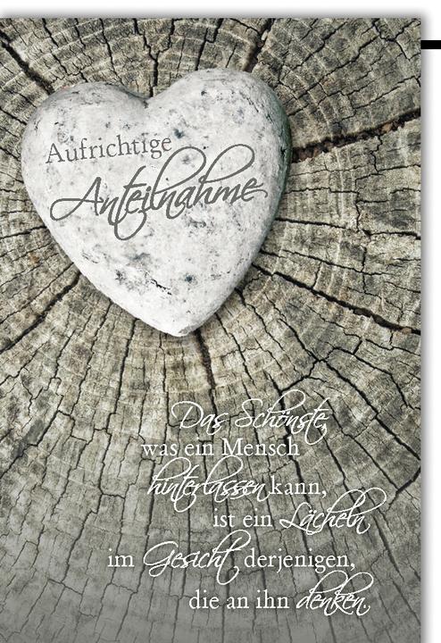 Braun + Company Funeral card heart on wood 11.5 x 17 cm (1 pcs.)