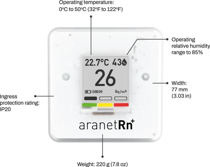 Immagine prodotto Aranet Radon PLUS HOME Sensor, Bluetooth