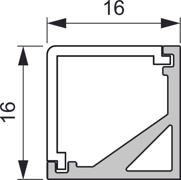 Actual product image L&S LED surface-mounted profiles Quattro Mini with light screen
