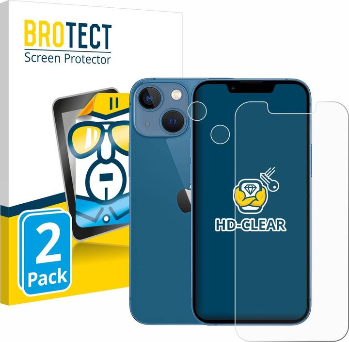 Actual product image BROTECT Screen Protector Clear (2 Piece, Apple iPhone 13 mini)