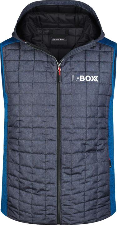 L-Boxx Herren Hybrid Strickfleece Gilet Weste - royal melange / anthracite melange Grösse M (M)