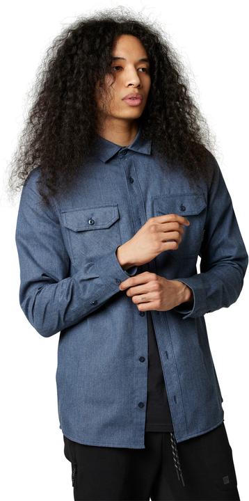 Fox Woven 22 Assembly Line Flannel Htr N (S)