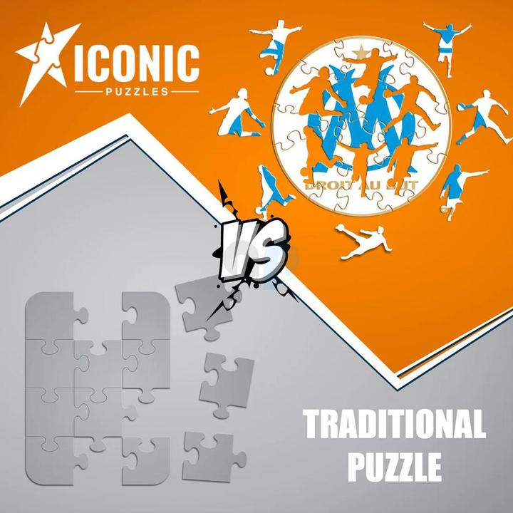 Actual product image Iconic Olympique Marseille - logo - wooden puzzle size M (270 pieces) (270 pieces)