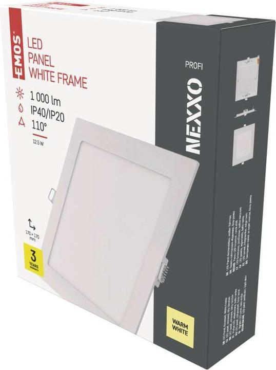 Immagine prodotto Emos NEXXO Luce da incasso a LED, quadrata, bianca, 12,5W, bianco caldo (1000 lm)