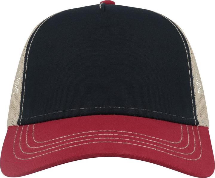 Actual product image Atlantis Unisex Adult Rapper 5 Panel Canvas Recycled Trucker Cap (One size)