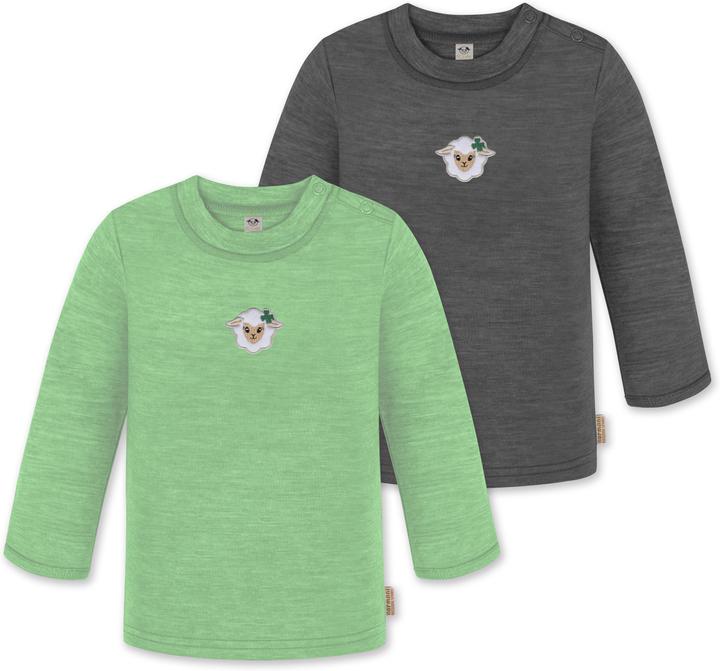 Produktbild Normani 2er Pack Baby Merino Longsleeve „Taupo" - 9473 (74, 80)