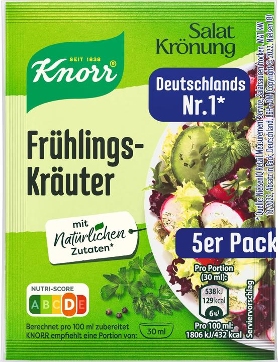 Image du produit Knorr Concentré d'herbes printanières en paquet de 5 pour 450 ml (40 g)