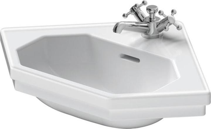 Actual product image Duravit Corner wash-hand basin 1930 m ÜL HLB 595x450mm 1 tap hole white WG (450 mm, 595 mm)