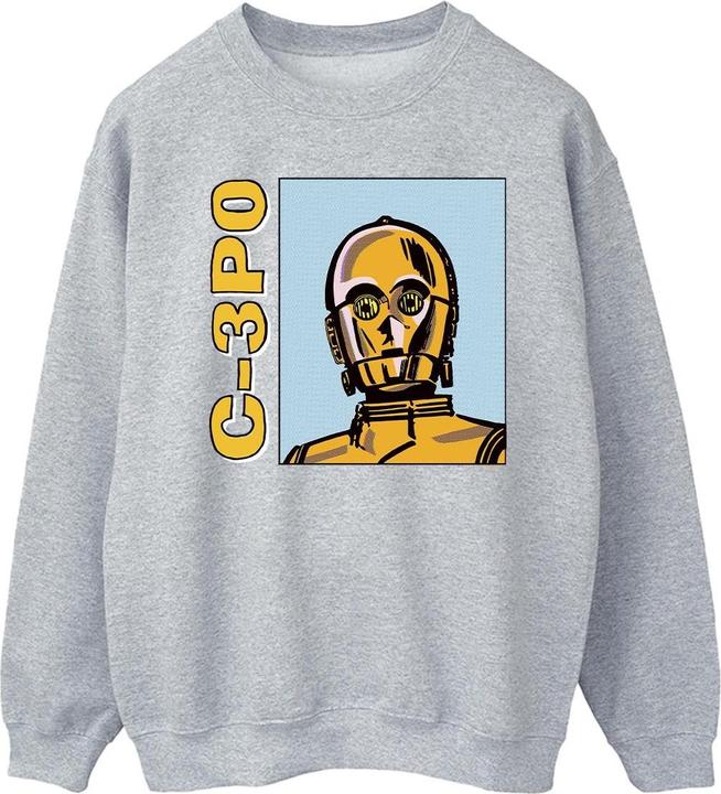 Actual product image Star Wars Mens C3PO Line Art Sweatshirt (L)