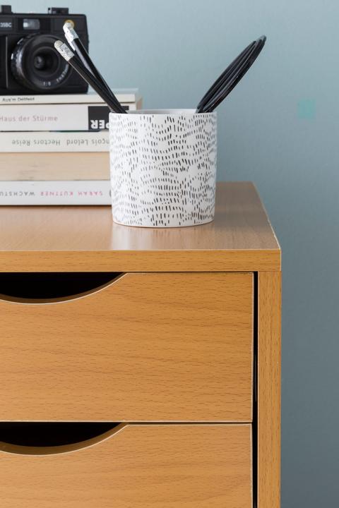 Actual product image FineBuy Roll container wood veneered beech