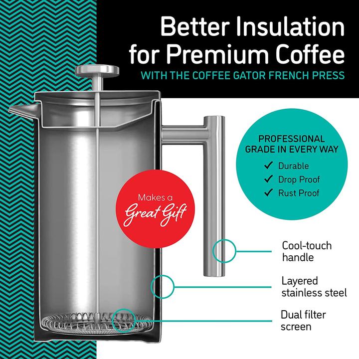 Produktbild Coffee Gator French Press, Grey, 1L
