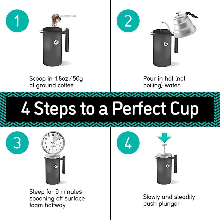 Produktbild Coffee Gator French Press, Grey, 1L