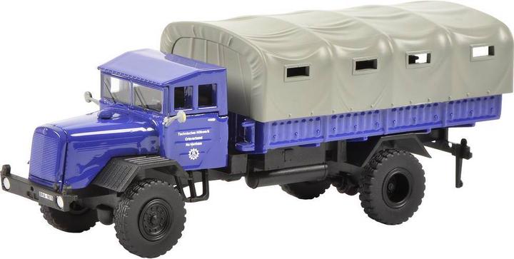 Actual product image Schuco 452656000 H0 Land Rover, Mercedes Benz set of 3 THW, Land Rover, Unimog 404, MB LG 315