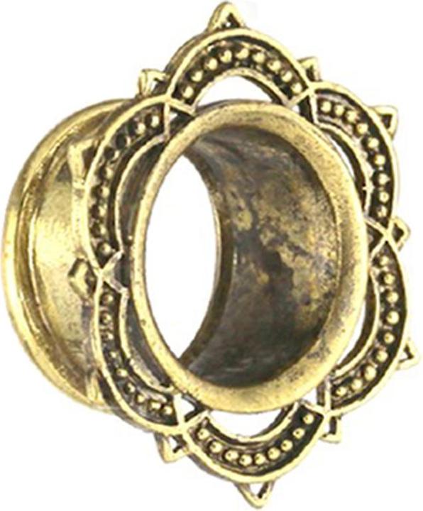 Produktbild Star Piercing Flesh Tunnel vergoldet Lotusblume (Messing)