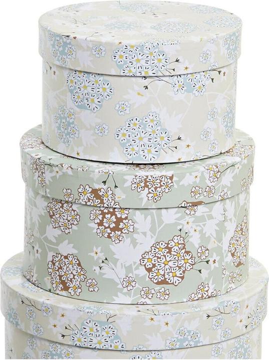 Image du produit DKD Home Decor Set of Stackable Organising Boxes Beige Green Cardboard (37,5 x 37,5 x 18 cm)