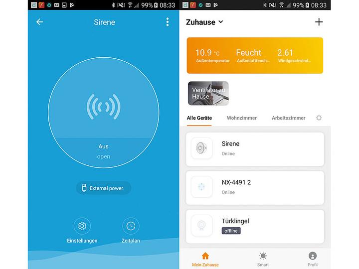 Immagine prodotto VisorTech Set di 2 sirene di allarme con Wi-Fi e app, compatibile con Alexa e Google Assistant