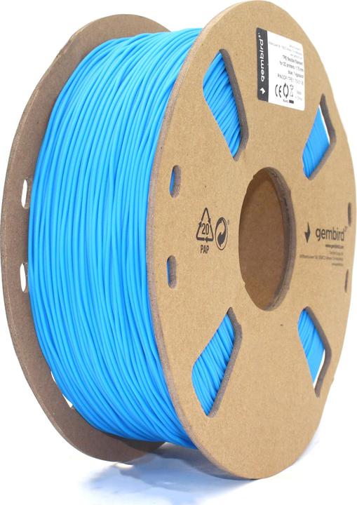 Actual product image Gembird 3DP-TPE1.75-01-B Filament TPE FLEXIBLE Mėlyna | 1,75mm | 1kg (TPE, 1.75 mm, 1450 g, Blue)
