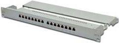 Actual product image Digitus CAT 6 Class E Patch Panel shielded 16-Port RJ45 8P8C LSA 1U Rack Mount Colour Grey RAL 7035